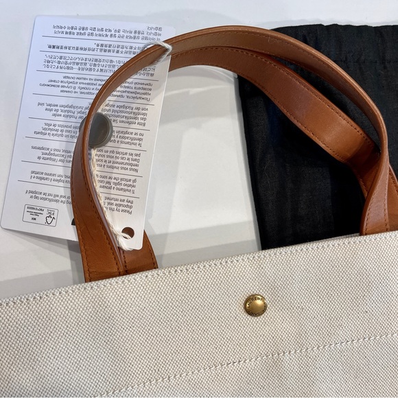 NWT Saint Laurent Universite North South Foldable Tote Bag Canvas Smooth Leather - Picture 4 of 16